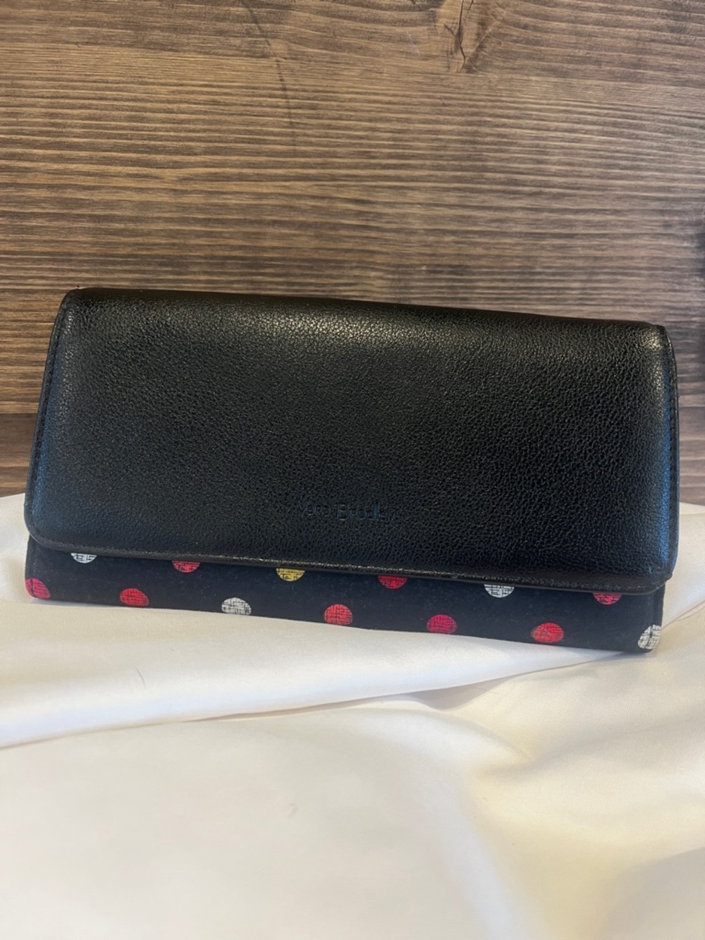 Vera Bradley Black Havana Dots Audrey Clutch Wallet